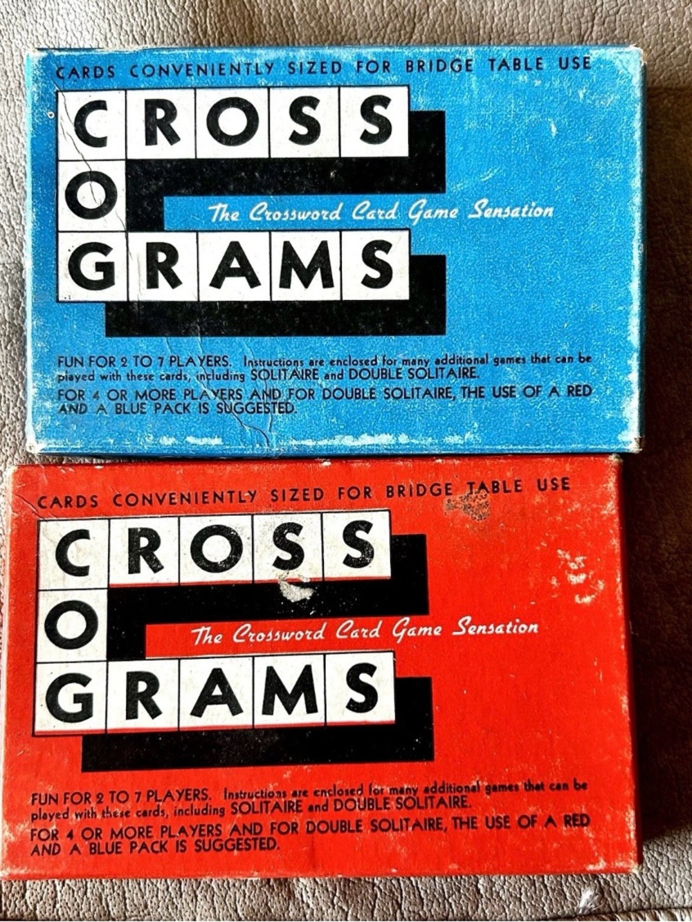 Vintage 1938 Cross O Grams Crossword Card Game